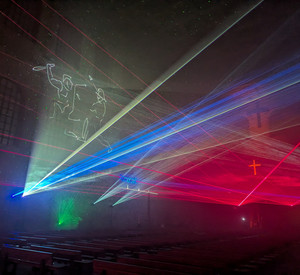 Laser-Show in der Konstantin Basilika Trier. Foto: GDKE / T. Martin
