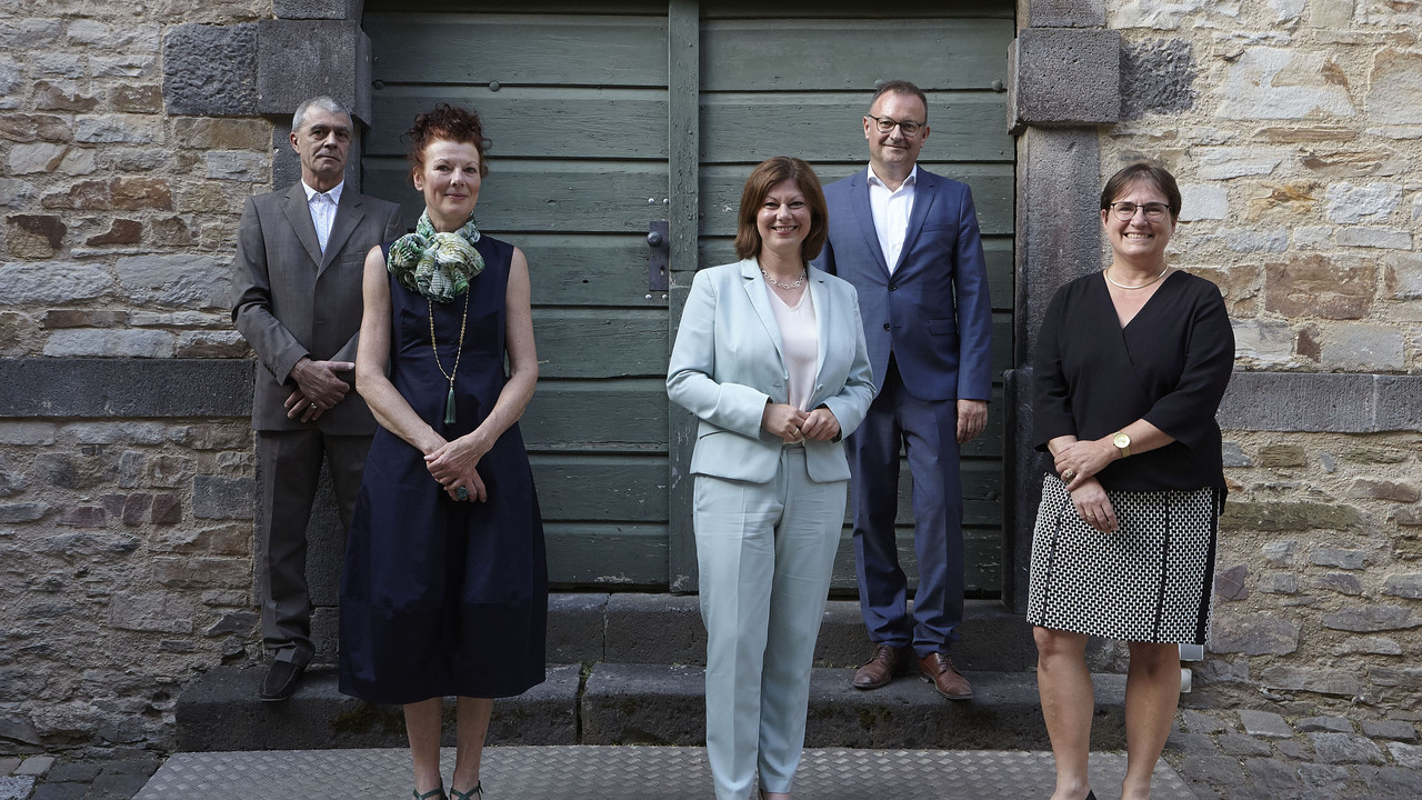 v.l.n.r. Stefan Becht, Josefine Raab, Nicole Steingaß, Prof. Dr. Andreas Schmauder, Dr. Heike Otto. Foto: GDKE Rheinland-Pfalz / Pfeuffer