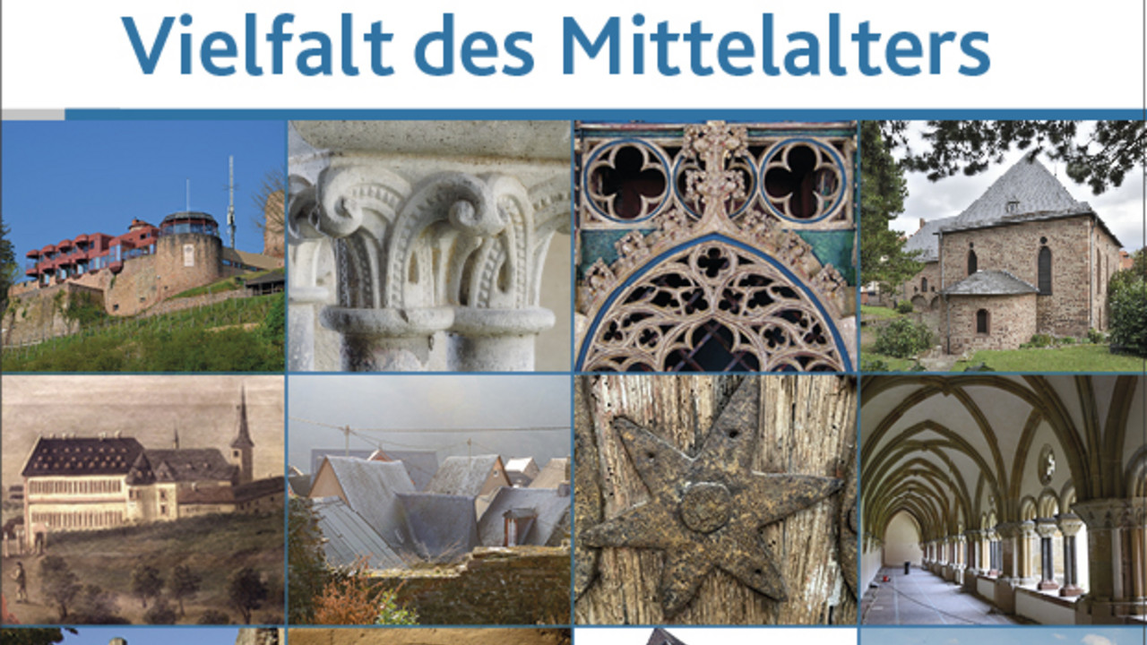 Titelblatt Broschüre, Denkmaltag Rheinland-Pfalz 2020. Vielfalt des Mittelalters
