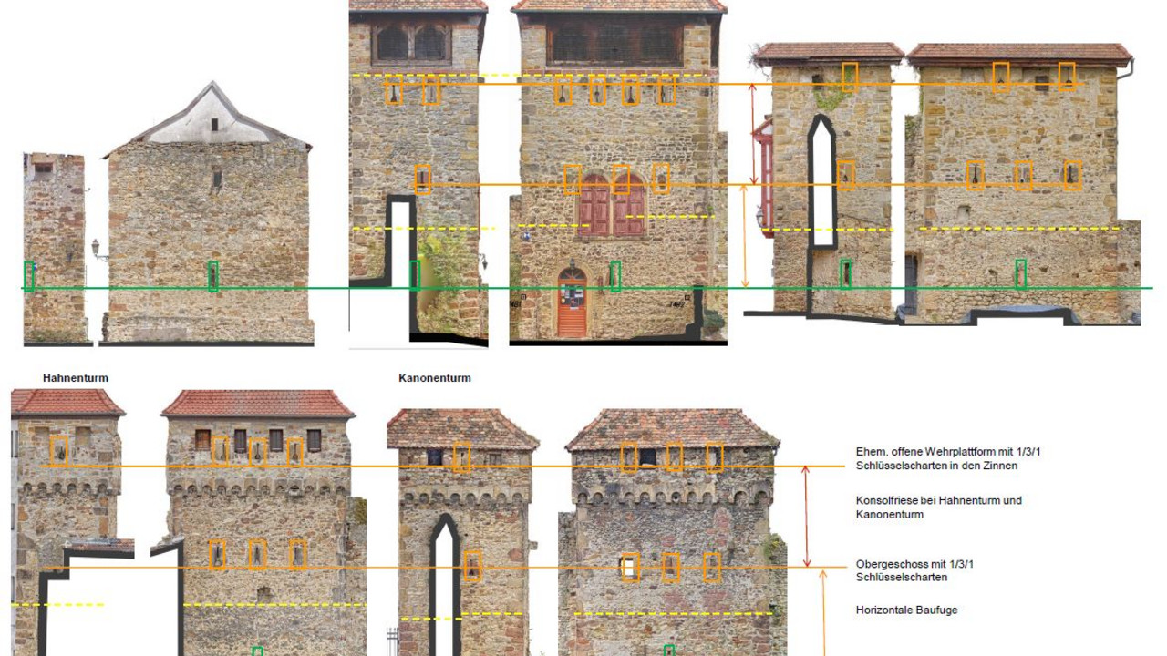 Freinsheim, Stadtmauer, Typologie der Türme © Barthel & Maus GmbH 